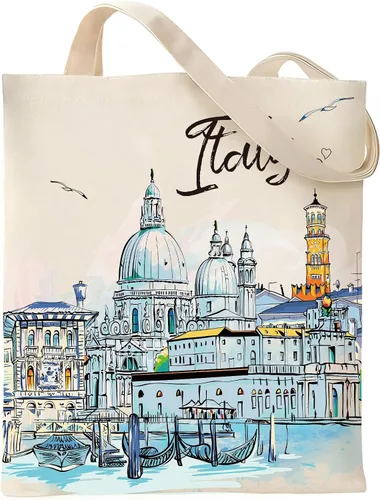 Miniatura 23 de Bolsa de Lona VeloKomo para Regalo - Divertidas Bolsas de Tela Reutilizables Vintage para Mujeres Amantes de las Compras y la Lectura