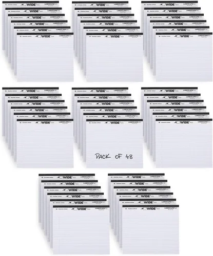 Miniatura 18 de ROARING SPRING Wide Landscape Legal Pad, amarillo canario, 2 blocs, 11 x 9.5 pulgadas, a rayas universitarias con margen, papel reciclado de 20