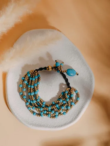 Miniatura 5 de MINACHI Boho Ethnic Turquoise Beads Charm Strand Bracelet Jewelry Gift for Women