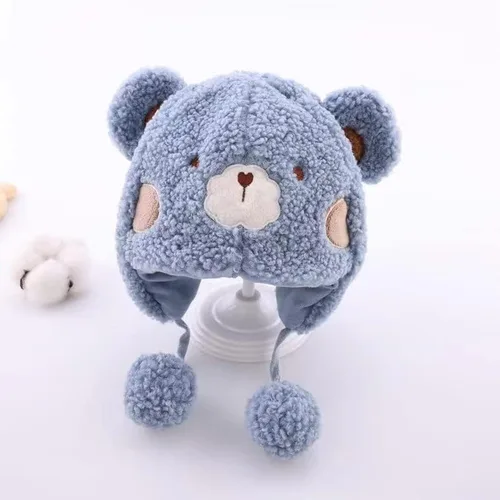 Miniatura 3 de DNLKWGO Conjunto de bufanda unisex para niños pequeños, gorro de bebé, lindo oso para invierno, gorro de invierno