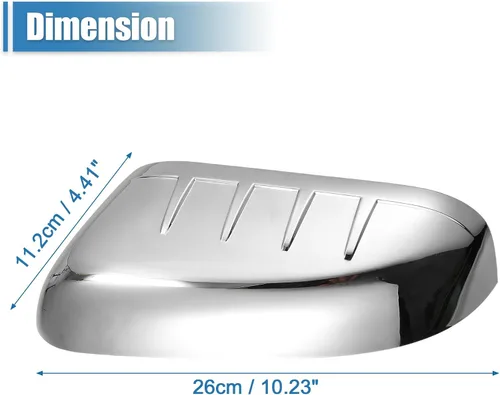 Miniatura 3 de uxcell 1 par de cubiertas de espejo cromado para la mitad superior izquierda y derecha para Ford Explorer 2011-2015 Tono cromado