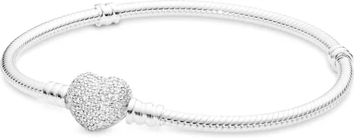 Miniatura 23 de Pandora Moments - Pulsera de cadena de serpiente con cierre de corazón brillante