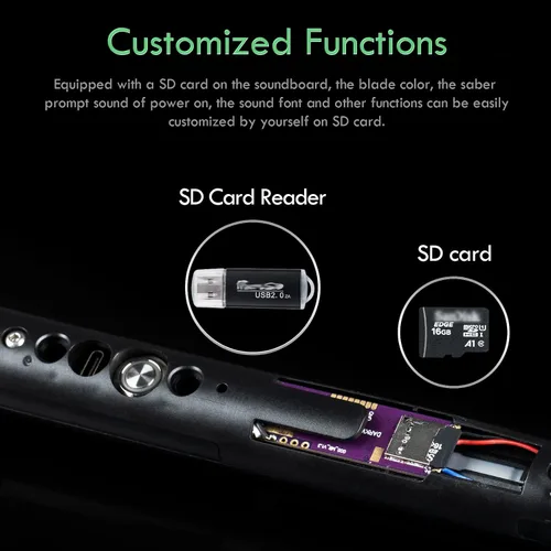 Miniatura 6 de CUSTOM SABER Sable de luz Xenopixel 3.0 de oscilación suave, sable de luz de 34 fuentes de sonido, control de movimiento, sables de luz que cambian
