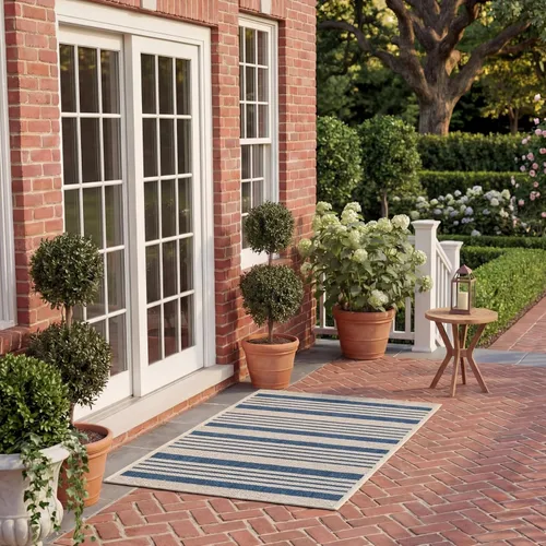 Miniatura 47 de SAFAVIEH Courtyard Collection - Alfombra decorativa, 2.3 x 5 pies, beige y verde oscuro, para interior/exterior, resistente a la intemperie