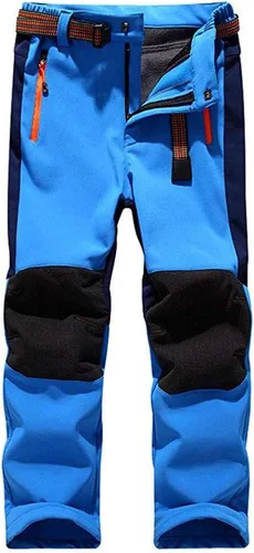 Miniatura 52 de linlon Pantalones impermeables para la nieve para niños y niños, forro polar lind para senderismo, softshell, cálidos, con aislamiento térmico