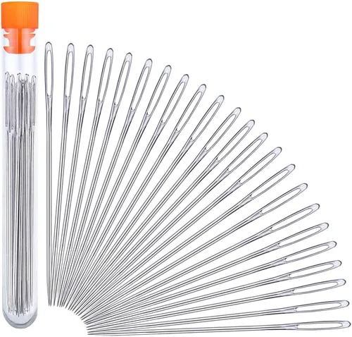 Miniatura 10 de 23 PIEZAS Agujas de Coser de Ojo Grande, Agujas de Coser Agudas de 2.36 Pulgadas, Aguja de Hilo de Bordado de Cuero, Aguja de Tejer de Hilo de Acero