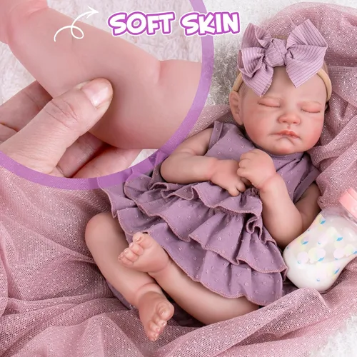 Miniatura 3 de Aori Muñecas Reborn de Bebé Niña Realistas - Muñeca Recién Nacida Realista de 20 Pulgadas con Extremidades Articuladas y Kit de Alimentación, Juego