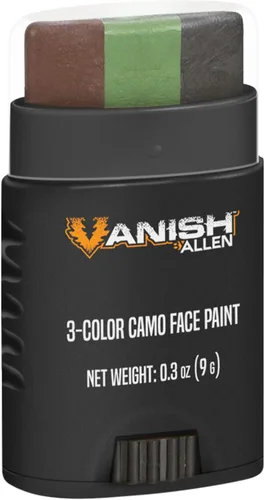 Allen Company - Juego de pintura facial de camuflaje, barra y líquido (negro, marrón, oliva y gris)