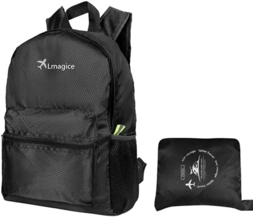 Miniatura 11 de Cuero genuino lona encerada mochila viaje mochila portátil bolsa Gris