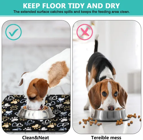 Miniatura 4 de Tapete de alimentación para perros y mascotas, absorbente de agua y alimentos, de 20 x 12 pulgadas, de secado rápido, tapete de agua para perros