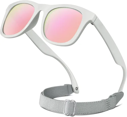Miniatura 21 de RIVBOS Gafas de sol para bebés niños y niñas con correa UV400 polarizadas flexibles para niños pequeños, bebés y recién nacidos (0-24 meses) RBK0231