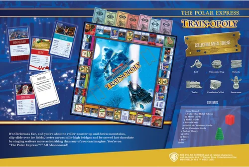 Miniatura 3 de MasterPieces Opoly Juegos de mesa - The Polar Express Train Opoly - Juegos de mesa con licencia oficial para adultos, niños y familia