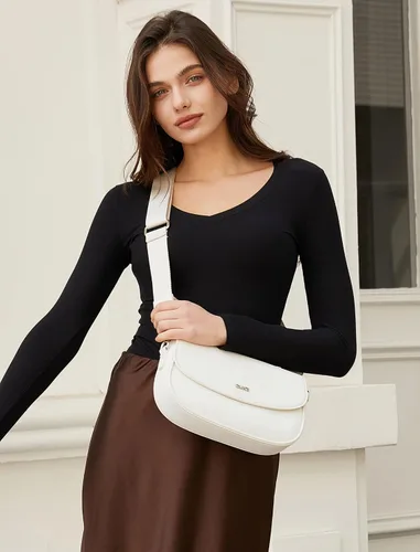 Miniatura 2 de CLUCI Monederos para mujer, bolso de hombro pequeño, lindo embrague de diseñador, bolsos de cuero cruzados, bolso Hobo