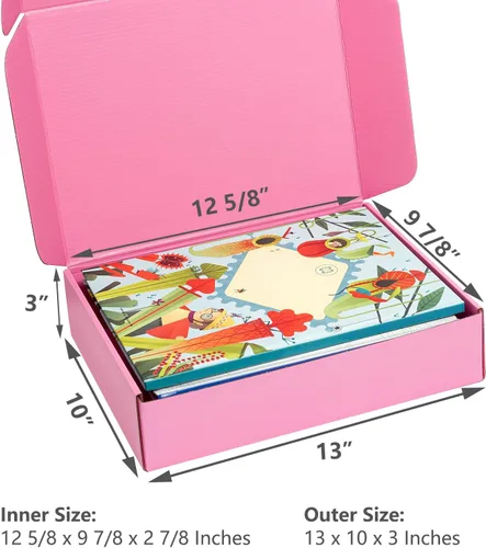 Miniatura 2 de Timirog Cajas de envío rosa de 13x10x3 pulgadas, paquete de 20 - Caja de correo de cartón corrugado para pequeñas empresas, sobre de correo