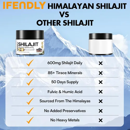 Miniatura 6 de Shilajit Resina, Shilajit para hombres y mujeres, Shilajit Orgánico - Grado Oro Potencia, con más de 85 oligominerales, ácido fúlvico y húmico, 100