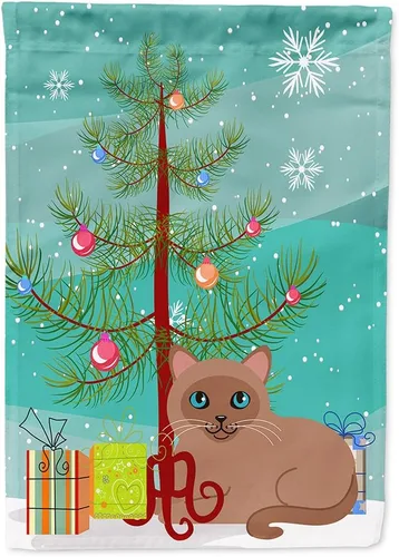 Miniatura 9 de Caroline's Treasures BB4411GF Bandera de jardín con diseño de gato abisinio con texto en inglés "Merry Christmas" para jardín, bandera decorativa