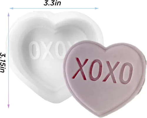 Miniatura 2 de Moldes de silicona para velas de letras del alfabeto en forma de corazón, moldes de letras epoxi para colgante de resina de arcilla, tallado