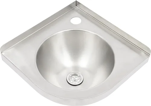 Miniatura 8 de Fregadero de acero inoxidable montado en la pared de un solo cuenco, lavabo triangular grueso para fregadero pequeño para cocina, baño, lavabo