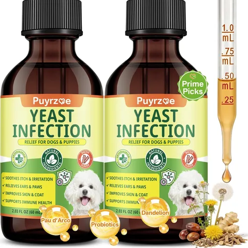 Miniatura 11 de puyrzoe Tratamiento natural de infección por levaduras para perros, picazón en las orejas, piel, patas y alivio de alergias, tratamiento de levadura