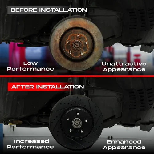 Miniatura 7 de R1 Concepts Frenos delanteros y rotores Hardware incluido Kit de pastillas de freno y rotores delanteros Optimum OEp Compatible con Ford Focus