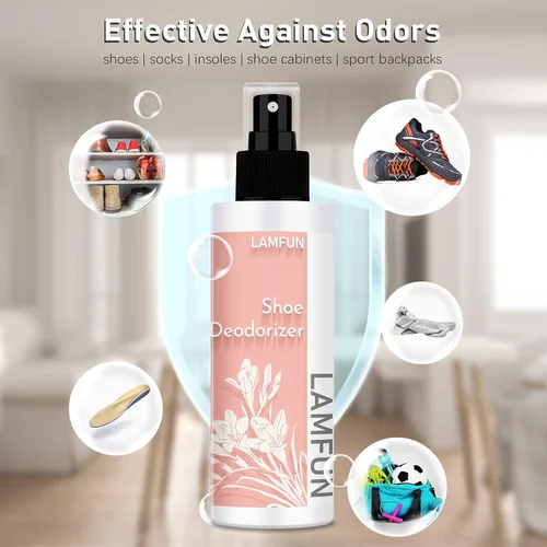 Miniatura 5 de Eliminador de olores de zapatos, desodorante en aerosol para pies de fresia y limón, desodorante natural para zapatos, pies, tenis, botas