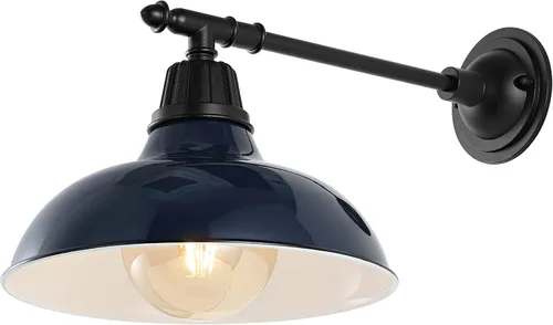Miniatura 9 de JONATHAN Y JYL7615K Wallace - Lámpara de 12.25 pulgadas, 1 luz de granja industrial para interiores y exteriores, con brazo victoriano, patio