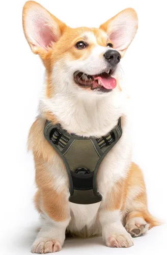 Miniatura 74 de Eagloo Arnés para perro pequeño, sin tirones, chaleco de servicio con tiras reflectantes y asa de control, ajustable y cómodo para caminar, arnés