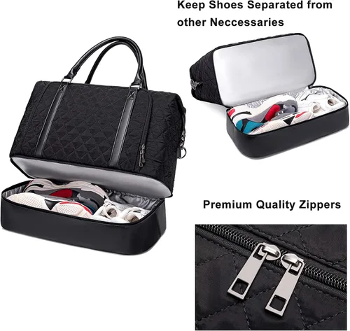 Miniatura 6 de CAMTOP - Bolsa de viaje de fin de semana para mujer, bolsa de lona con espacio para laptop de15.6 pulgadas