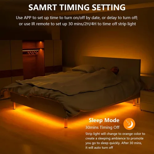 Miniatura 3 de RGBW - Kit de iluminación para debajo del gabinete con aplicación y control remoto, 6 tiras de luces LED para armario de cocina, mostrador, estante