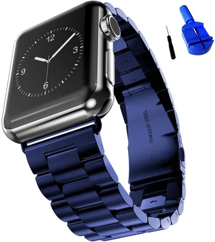 Miniatura 17 de Correa de acero inoxidable sólida compatible con Apple Watch de 49, 46, 45, 44, 42, 41, 40, 38 mm, correa de metal para iWatch Series