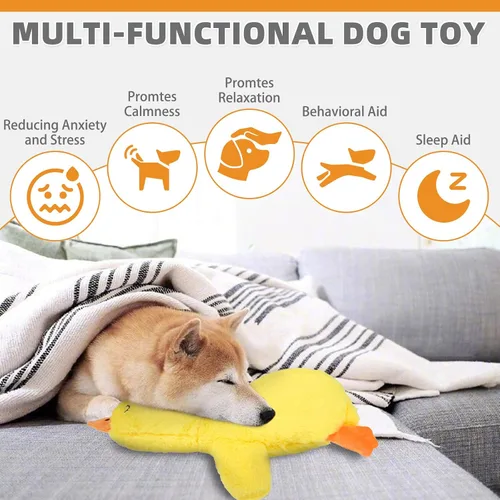 Miniatura 4 de KOOLTAIL Juguete calmante de pato para perros, juguete de peluche para aliviar la ansiedad, juguete de peluche para cachorros, entrenamiento