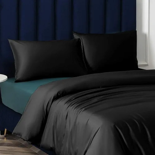 Miniatura 5 de NTBAY - Fundas de almohada de satén con cremallera, súper suaves y lujosas fundas de almohada Negro