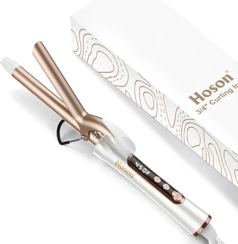 Miniatura 11 de Rizador de pelo de 1 1/4 pulgadas, rizador de pelo de doble voltaje que calienta hasta 450 °F, varita rizadora de cerámica Professiona (oro rosa)
