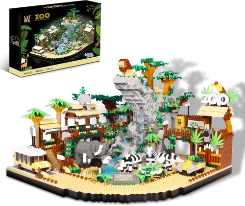 Miniatura 7 de SAMYBLOCKS Juego de 3600 piezas de microbloques de árbol bonsái de estanque de flor de melocotón, bloques de construcción de arquitectura