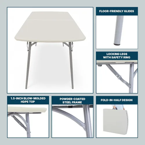 Miniatura 9 de OEF Furnishings OEFBMFIH3072 Mesa de banquete plegable por la mitad