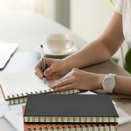Miniatura 5 de Coopay Paquete de 4 cuadernos de tapa dura A5 en espiral, cuadernos con rayas universitarias, cuaderno rayado con divisores extraíbles