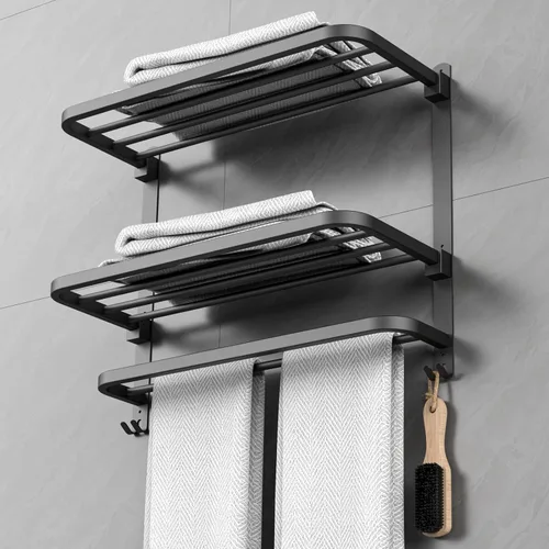 CAXIMSY Toallero de 22.8 pulgadas para baño y lavabo, colgador de toallas con barras de toallas de montaje en pared, acero inoxidable 304, sin