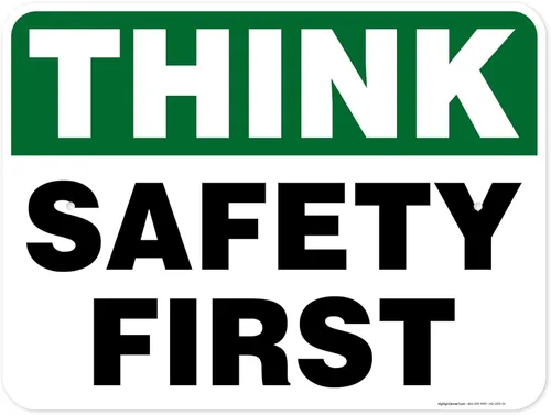 Miniatura 9 de Think Safety First Sign, 24 x 30 pulgadas, HDPE de 55 mil de grosor (polietileno de alta densidad), fabricado en Estados Unidos por My Sign Center