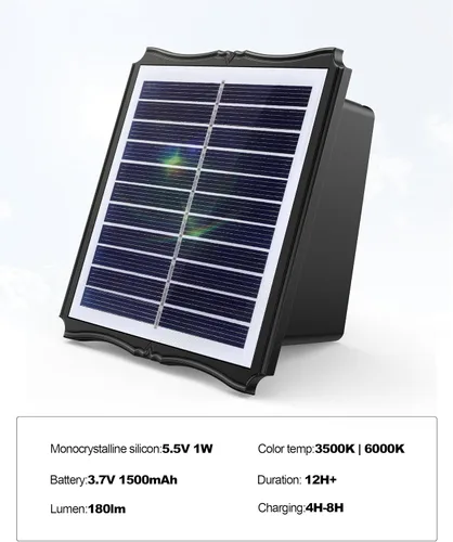 Miniatura 4 de Luces solares de pared para exteriores, 6500 K, 3000 K, paquete de 4 luces de pared de 1500 mAh alimentadas por energía solar, IP65 para exteriores