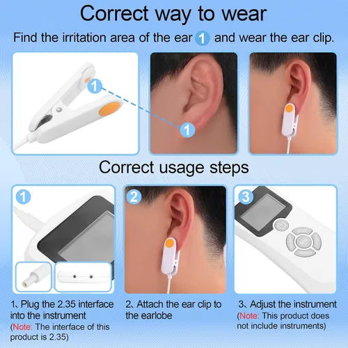 Miniatura 3 de TaVNS - Adaptador de clip para oído de máxima comodidad y señal estable. Experimenta una conductividad superior con punta de esponja conductora y un