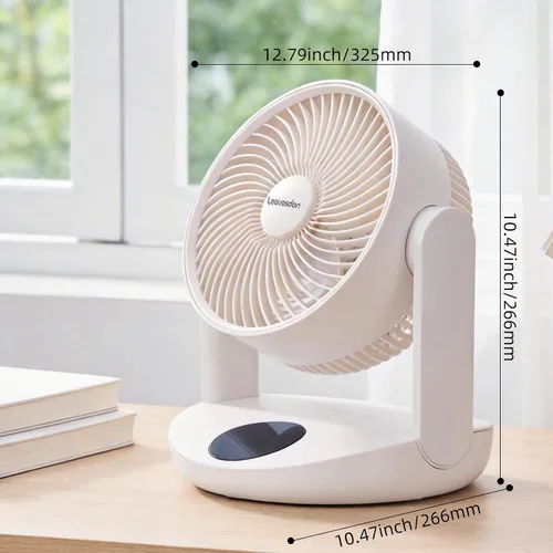 Miniatura 2 de Ventilador de mesa recargable portátil con luz nocturna, ventilador de escritorio con batería de 20000 mAh, ventilador de circulación de aire