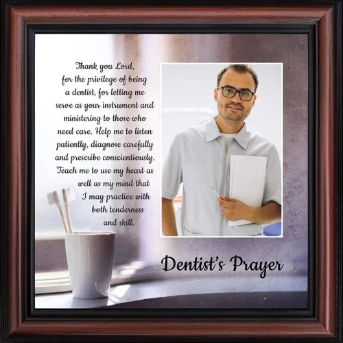 Miniatura 25 de Crossroads Home Décor Marco de fotos The Dentist Pray, cuadros de oficina dental, 7432BW