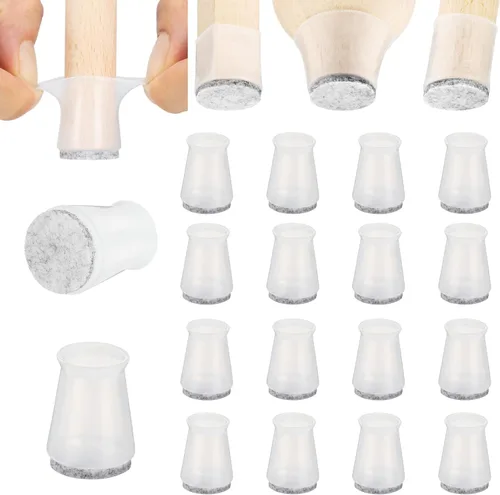 Miniatura 11 de Aneaseit Protectores de suelo para patas de silla, almohadillas de silicona con parte inferior de fieltro para suelos de madera dura y pies