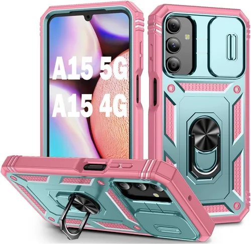 Miniatura 36 de PASNEW Funda para Samsung Galaxy A54, Soporte Metálico y Cubierta Deslizante para Cámara, Militar Multicapa Resistente de Cuerpo Completo a Prueba