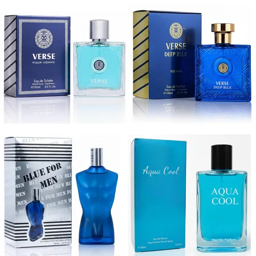 Miniatura 27 de Set de colonia para hombre, EDP, pack de 4 (3.4 oz / 100 mL), Amazing Code Gold, Verse Adonis Blue, AzuraAD, Invincible, Office Clean & Confident