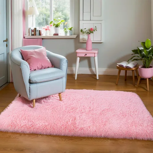 Miniatura 50 de KCHOWUA Alfombras Esponjosas y Peludas de Unicornio para Dormitorio de Niñas, 3x5 pies Lavable Antideslizante Alfombra de Área Shag Peluda para Sala
