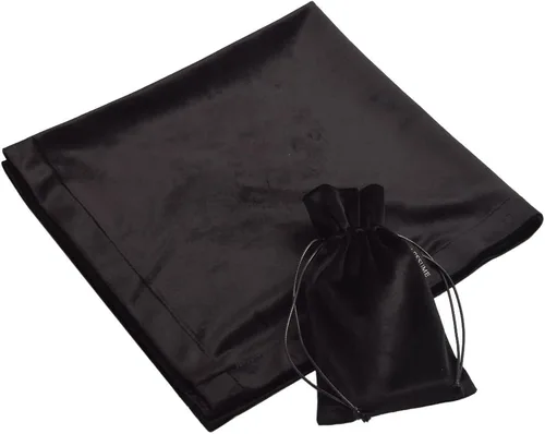 Miniatura 3 de BLESSUME Wizard Tarot Mantel y bolsa Cuadrado Azul Tarot Paño Negro