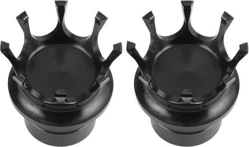 Miniatura 6 de Tapas de eje delantero para motocicleta CNC aleación de aluminio ajuste de precisión diseño de corona (negro) - 2 piezas