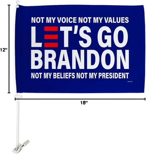Miniatura 4 de Trump Flag Lets Go Brandon FJB - Bandera de automóvil para decoración de ventana de automóvil, clip de soporte, pequeño tapiz Pro Trump 2024 MAGA