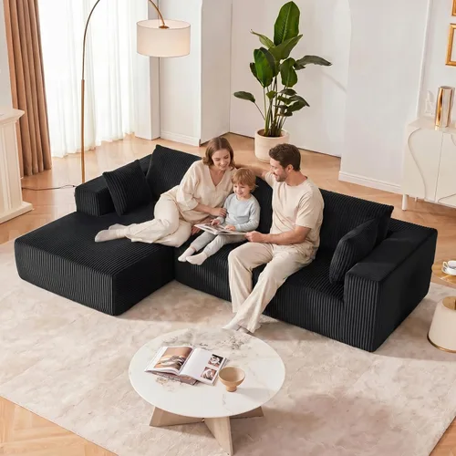 Miniatura 5 de Sofá modular de 108 pulgadas, sofá modular de nube con asiento profundo, moderno sofá modular en forma de L con diván, sofás tapizados sin hueso